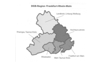 Karte mit den DGB-Regionen von Frankfurt-Rhein-Main